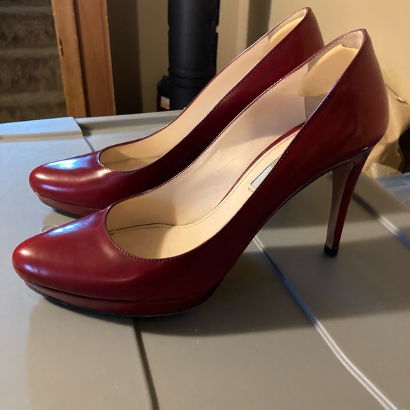 prada red high heels